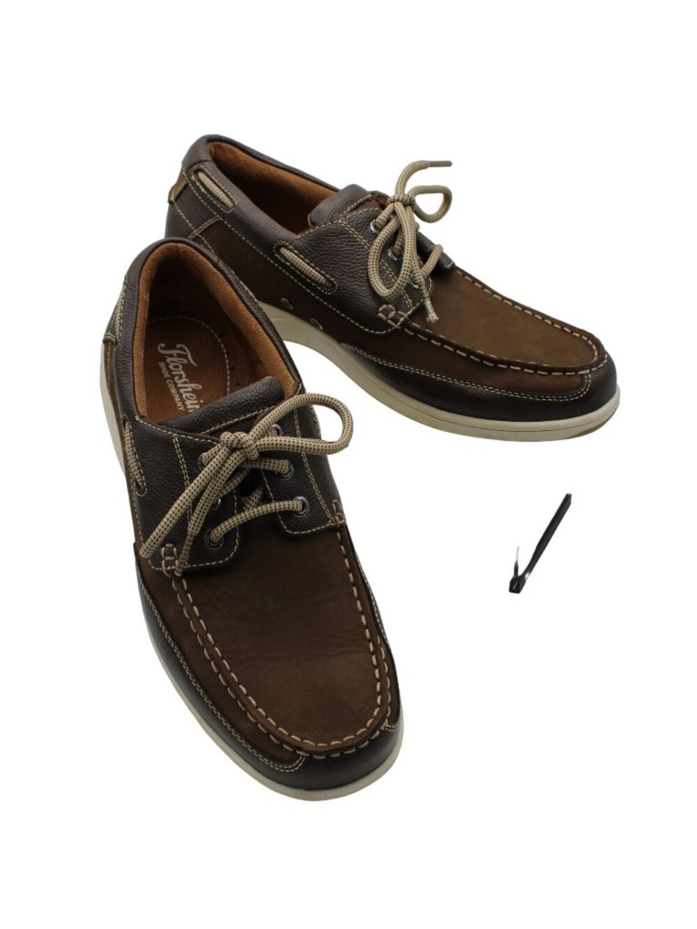 Florsheim Mens Lakeside Oxford Boat Shoes Brown Nubuck Size 9W Minimally Worn